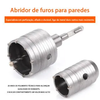 Broca Serra Concreto, Aço Tungstênio 30mm~ 50mm, Haste SDS-Plus 220、350mm para Parede de Alvenaria