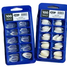 Unhas Postiças Amendoada Gota D’Água Bailarina Leitosa Transparente – Kit Tips Profissional Alongamento Fácil