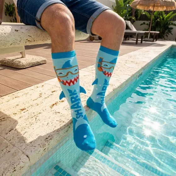 Meia Cano Alto Masculina 3D Diversas Estampas Confortável Divertida Macia Uso Diário Estilosa