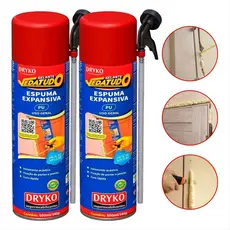 Kit 2 unidades Selante De Poliuretano 340g 500 ml Dryko Espuma Expansiva