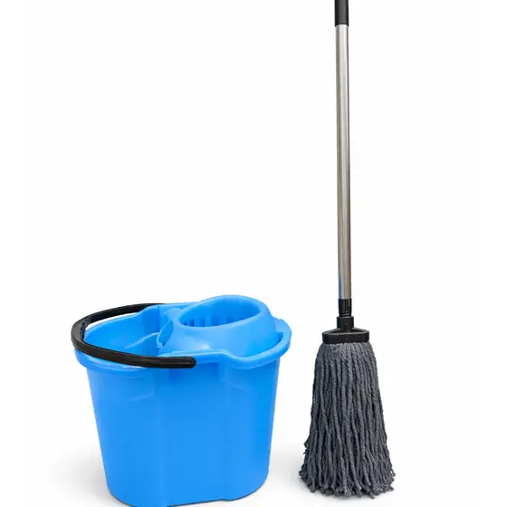Mop ESFREGÃO 14 LITROS com Cesto Removivel Vira Balde com Cabo e Esfregão Cores Variadas