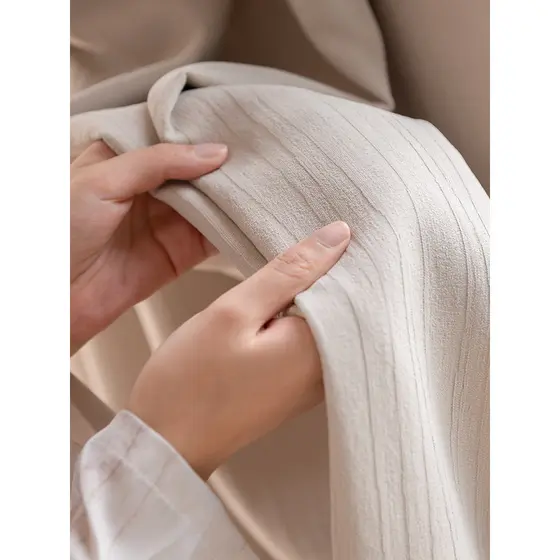 Jane's enrugado Chenille cortinas Blackout completo luz luxo estilo creme francês 2026 novo estilo sala de estar quarto