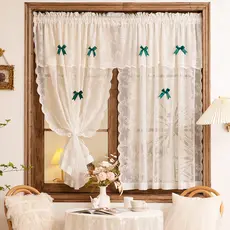 Cortina divisória de porta de renda francesa sem perfuração, cortina divisória para cozinha, quarto, janela saliente, ha