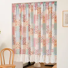 Cortina xadrez Floral estilo Pastoral francês, cortina divisória para quarto de crianças, cozinha, meninas, porta fofa,