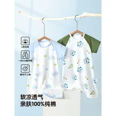 Pijamas de bebê verão estilo fino camisola de bebê puro algodão manga curta macacão verão crianças ar condicionado roupa