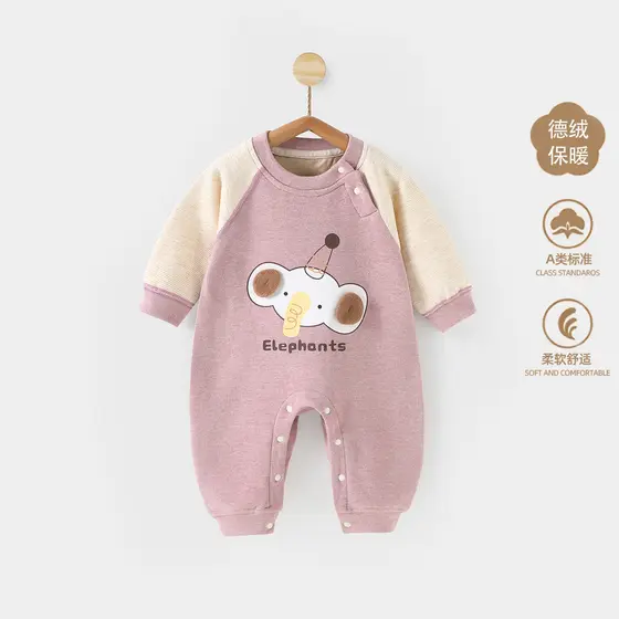 Macacão de bebê primavera outono inverno alemão veludo Bottoming roupas recém-nascidos roupas de outono bebê manga compr