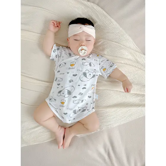 Bebê macacão verão estilo fino macacão de bebê recém-nascido monge roupas de manga curta macacão proteção da barriga rou