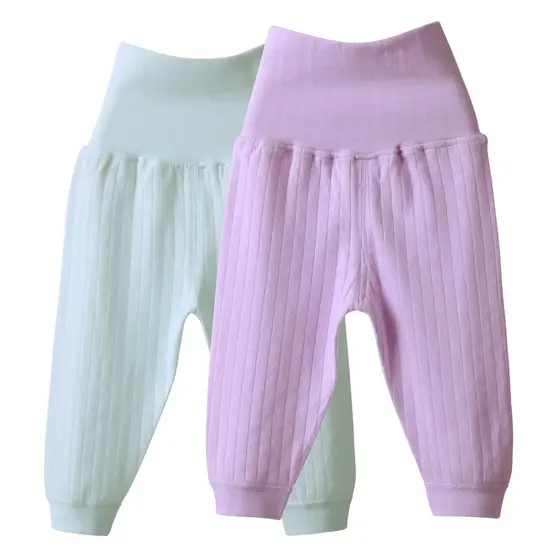 Bebê Jacquard puro algodão calças de cintura alta do bebê outono inverno calças de proteção da barriga recém-nascido cal