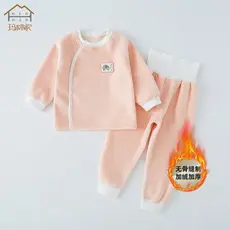 Bebê desossado velo quente terno crianças roupas de outono calças compridas veludo outono cor sólida roupas de bebê outo