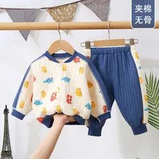 Bebê outono terno moda menino primavera outono estilo crianças Cardigan jaqueta bebê menina acolchoado quente desossado