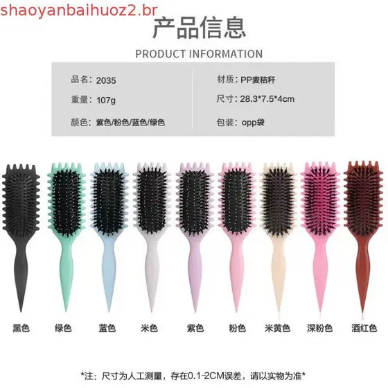 Escova de cabelo adequada para penteados ondulados, escova de cabelo em cores vibrantes, escova para cachos, adequada pa