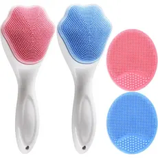 Escova Esfoliante Facial de Borracha - Escova Facial para Cabeça, Nariz, Poros e Limpeza Profunda - Pacote com 4