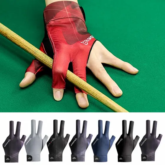 Elástico 3 Dedos Luva De Bilhar Mão Esquerda E Direita Luva De Sinuca Carom Pool Cue Sport Respirável & Confortável Redu