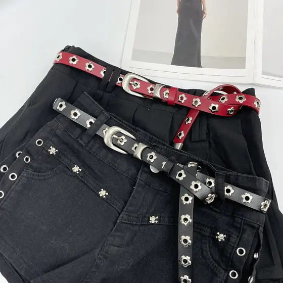 Fivela de ameixa versão coreana Retro pequeno cinto feminino 2025 novo estilo nicho All-Match saia Jeans único cinto fin