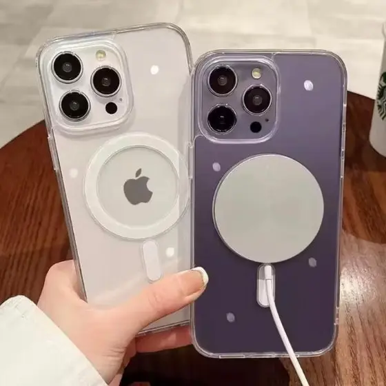 Capa Iphone e SAMSUNG Magnética Magsafe Para Carregar Indução Transparente Case