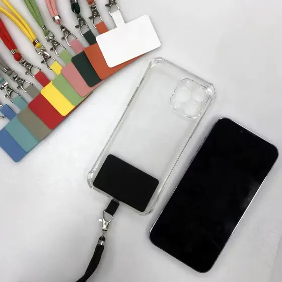 Cordão De Pescoço Ajustável para celular de suporte transparente ou colorido
