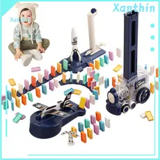 Automatic Domino Laying Machine Train Toy for Kids 3-12 – Electric Stacking Blocks with Music Educational Learning Gif