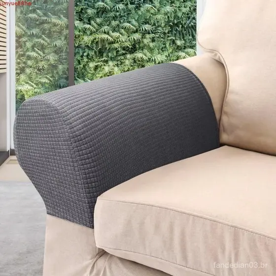 JUNYUE 2 Peças Protetores De Braço De Cadeira , Capas Sofá Jacquard Antiderrapantes Elásticas , Espessadas