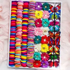 Conjunto De Acessórios Para Cabelo , 231 Peças , Grampos De Florais E Borboleta , Laços Coloridos Meninas Mulheres