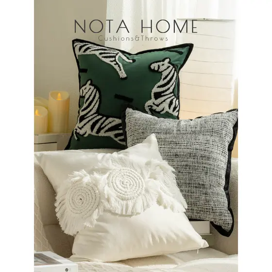 Nordic ins estilo High-End travesseiro modelo sala de estar sofá travesseiro quarto das crianças fronha bordado Zebra al