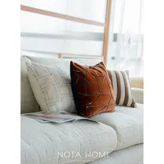 26 novo estilo travesseiro estilo Medieval fronha marrom listrado quadrado travesseiro de pelúcia cor sólida sala estar