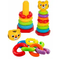 Brinquedo Infantil Educativo Torre divertida De Argolas Coloridas