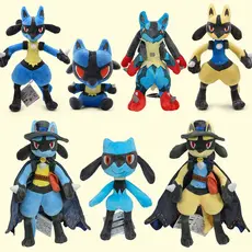 7 Estilos Pokemon Em Pé Lucario Brilhante Boneca De Pelúcia Bonito Mega Riolu Animal Qualidade Peluche Brinquedo Criança