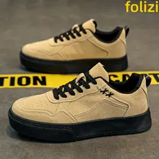 Sapatos masculinos de lona 2026 novo estilo primavera tendência All-Match trabalho tênis casuais camurça Retro sapatos d