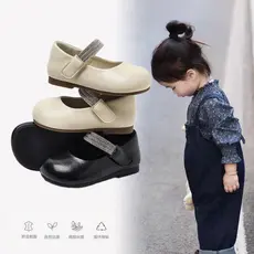 Meninas meninas sapatos de princesa primavera novo estilo meninas estilo britânico boca rasa sapatos de couro do bebê me