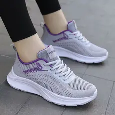 Sapatos femininos 2024 primavera verão malha respirável sapatos esportivos femininos tênis de corrida antiderrapante sol
