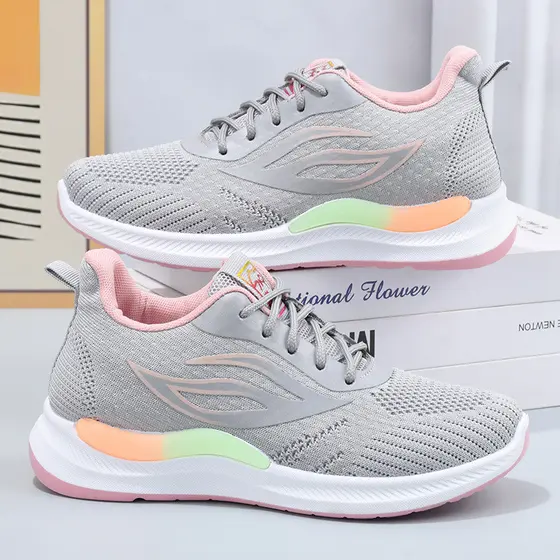 Esportes femininos sapatos 2024 primavera novo estilo feminino leve absorção de choque tênis de corrida respirável sapat