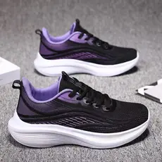 Tênis feminino 2024 primavera outono estilo respirável confortável sola macia absorção de choque leve corrida lazer viag