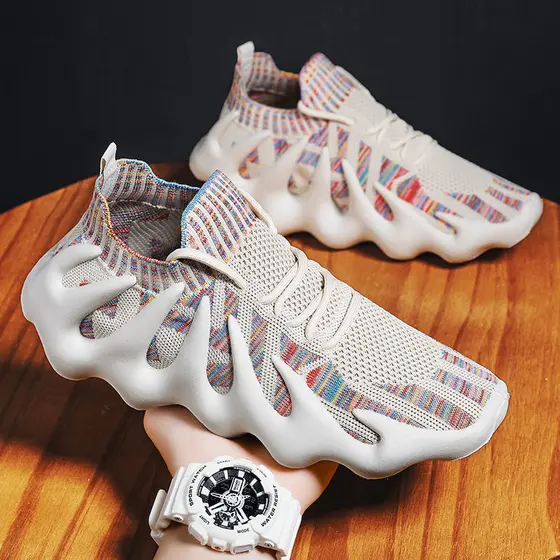 2024 verão novo estilo feminino voando tecido malha moda All-Match sapatos esportivos casuais tênis de corrida novo esti