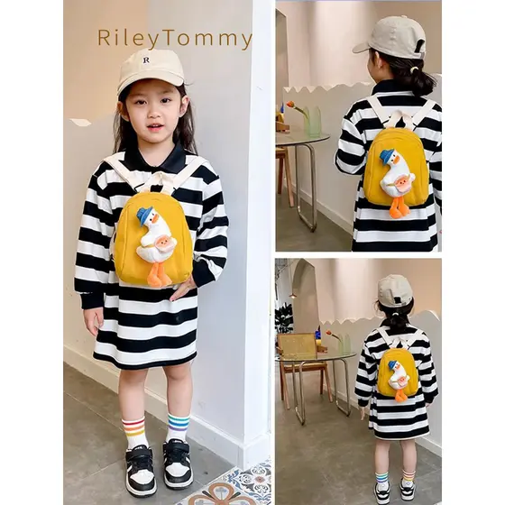 Britânico RileyTommy jardim de infância bebê meninos meninas dos desenhos animados pato mochila meninos leve crianças mo
