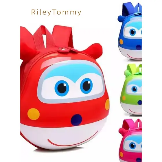 Britânico RileyTommy Super voando homem mochila jardim de infância crianças mochila meninos meninas casca de ovo mochila