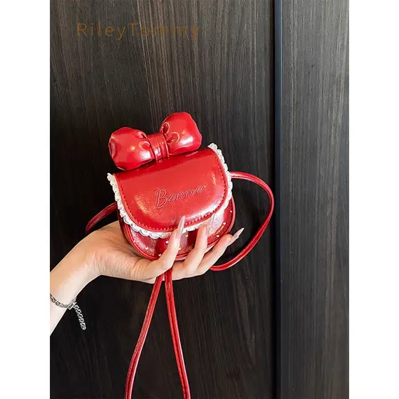 Britânico RileyTommy Bolsa Mensageiro Infantil Menina Requintada Princesa Arco Bolsa de Moedas Bolsa de Ombro de Jardim