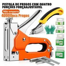 4000 pcs grampos (com extrator de pregos)+Grampeador manual profissional de alta pressão para estofados