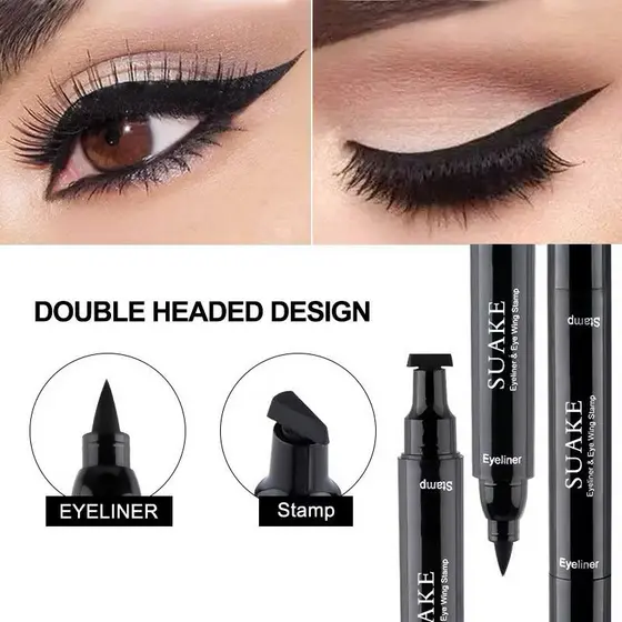 Box C/24 Pçs Dois In One Caneta Delineadora De Olhos Líquido De Vedação Rápida Doub Delineador À Prova D'água Não Mancha