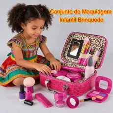 KIT Maquiagem Infantil Brinquedo Bolsa de Maquiagem para Crianças Kit Faz de Conta Meninas
