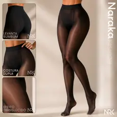 Meia Calça Translúcida Feminina Elástica Cintura Alta