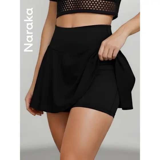 Short Saia Fitness Feminino Cintura Alta