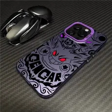 Capinha Capa de silicone Anti-impacto Resistente A Choques correntes Gengar simplicidade para iPhone17/16/15/14/13/12/11