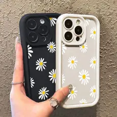 Tampa de silicone anti impacto pequena margarida antiimpacto capinha iphone 13 normal  silicone para iPhone 16 17 PROMAX