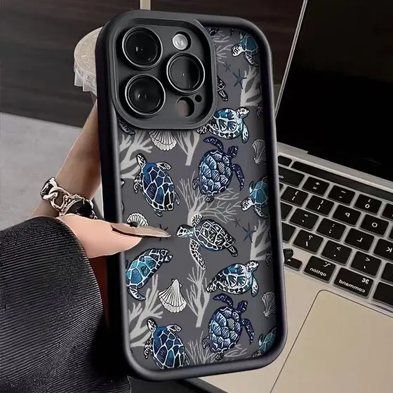 tartaruga anti-impacto Capinha Capa Para IPHONE 13 111514 12 16 17 PRO MAX AIR XR 14 15 16 PLUS Escudo deprotegao anti-q