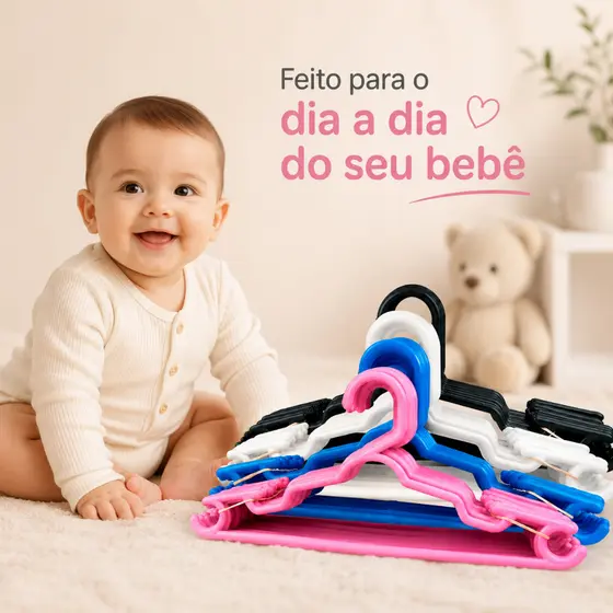 kit até 50 unidades Cabide Reforçado Baby infantil juvenil cores Envio Imediato