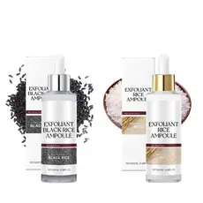 Peel Shot Glow Rice Ampoule Duo, Exfoliante de Arroz Preto e Branco, Versão Atualizada 2025 |   Peeling Suave, Hidratant