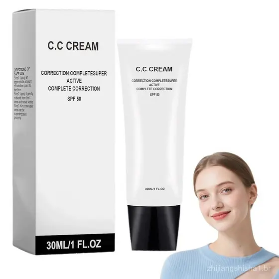 Creme CC para Mulheres Idosas, Creme CC Autoajustável para Pele Madura, Creme CC para Cobrir Imperfeições e Hidratar, Ad