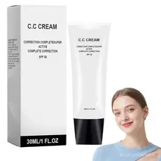 Creme CC para Mulheres Idosas, Creme CC Autoajustável para Pele Madura, Creme CC para Cobrir Imperfeições e Hidratar, Ad