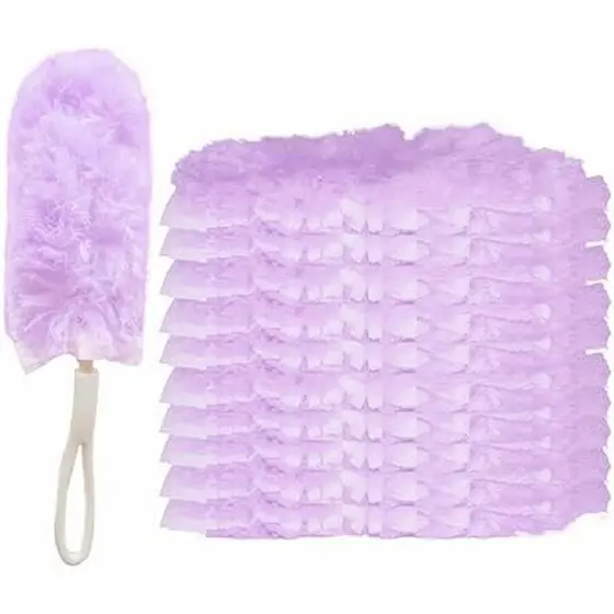 Recargas Descartáveis Para Espanadores-360 Resistentes , Sem Perfume , 10 Contagens Com Cabo Curto , Roxo