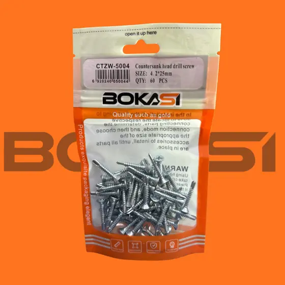 Parafuso Auto Brocante 4.2x25mm Cabeça Chata Philips Kit 60pcs Drywall Metal Madeira BOKASI